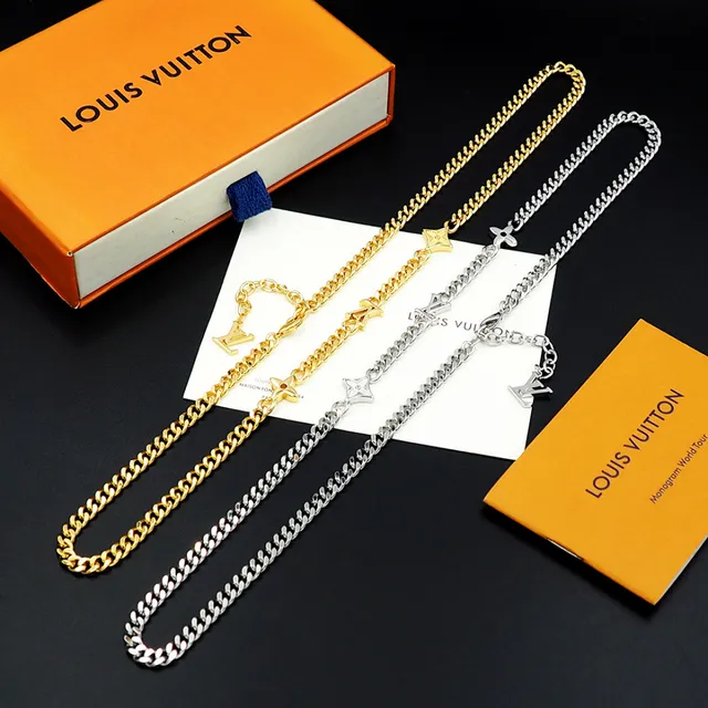 Gold Curb Chain Metal Necklace 5