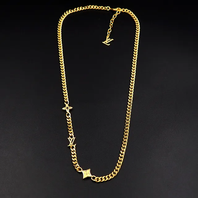 Gold Curb Chain Metal Necklace 6