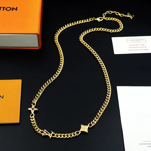 Gold Curb Chain Metal Necklace 7