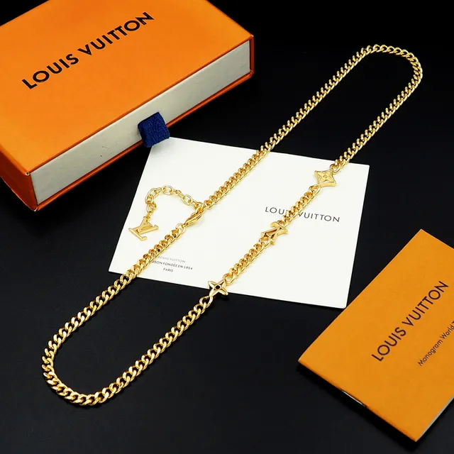 Gold Curb Chain Metal Necklace 8