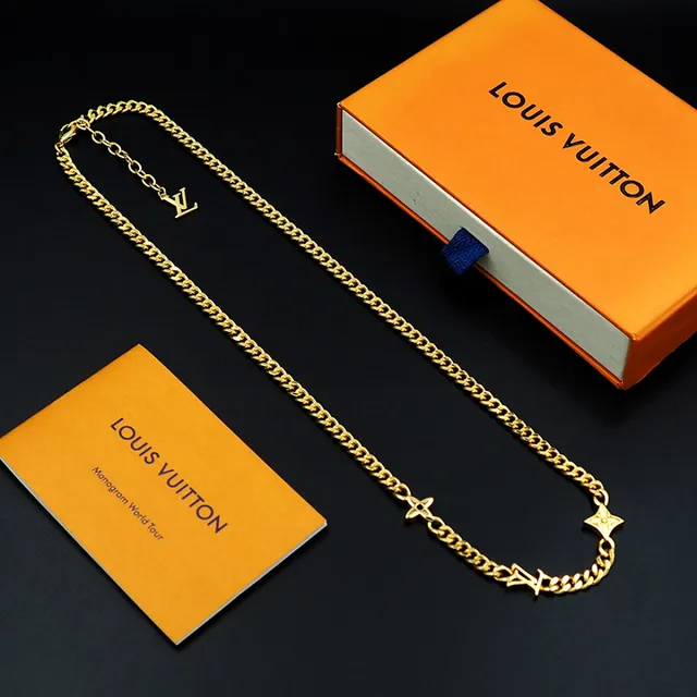 Gold Curb Chain Metal Necklace 9