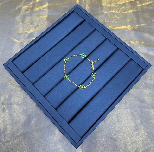 Gold Green Chain Enamel Discs Bracelet 8