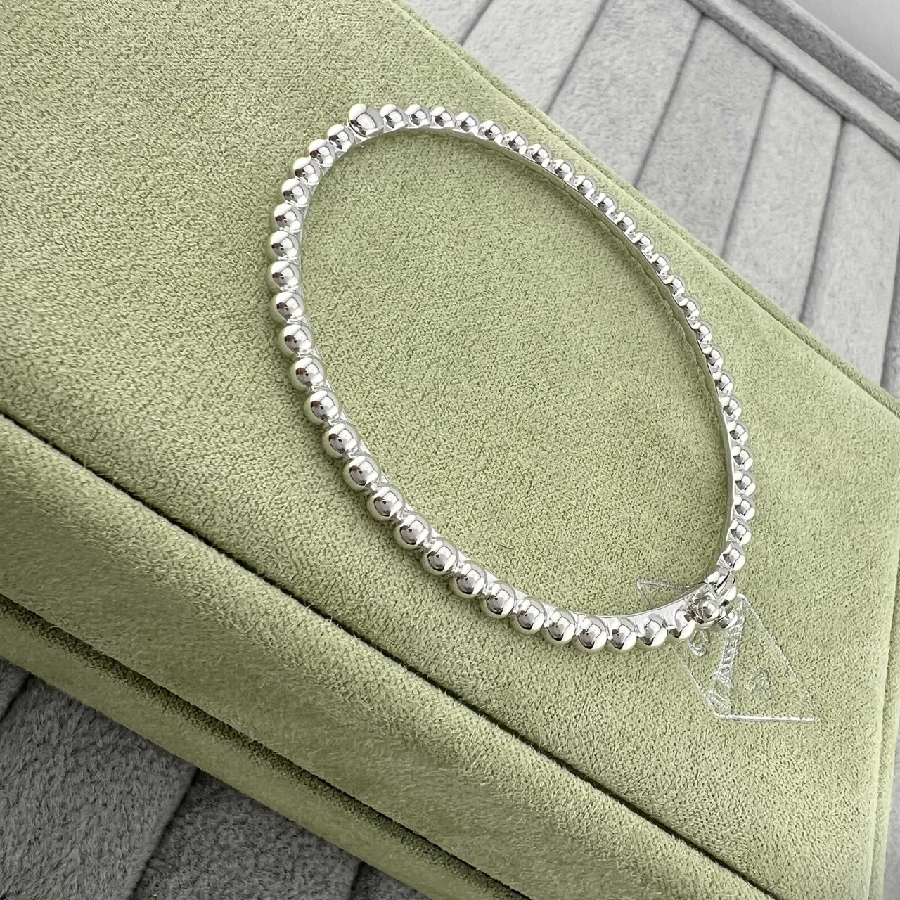 Gold Silver Beaded Bangle Bracelet 3