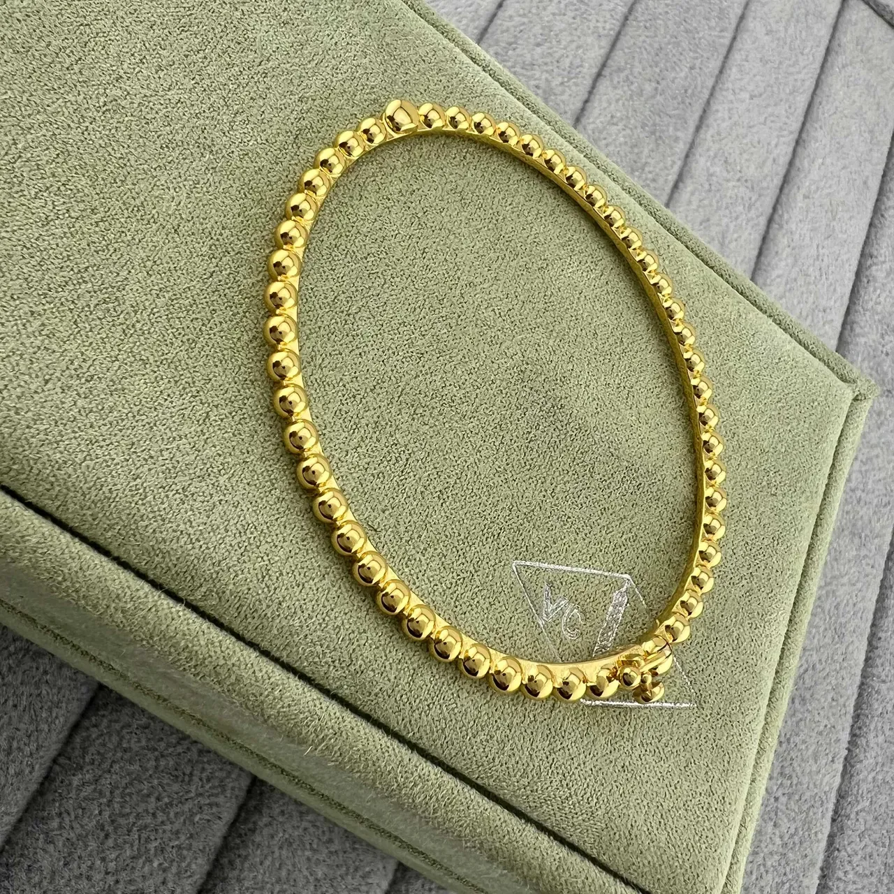 Gold Silver Beaded Bangle Bracelet 4
