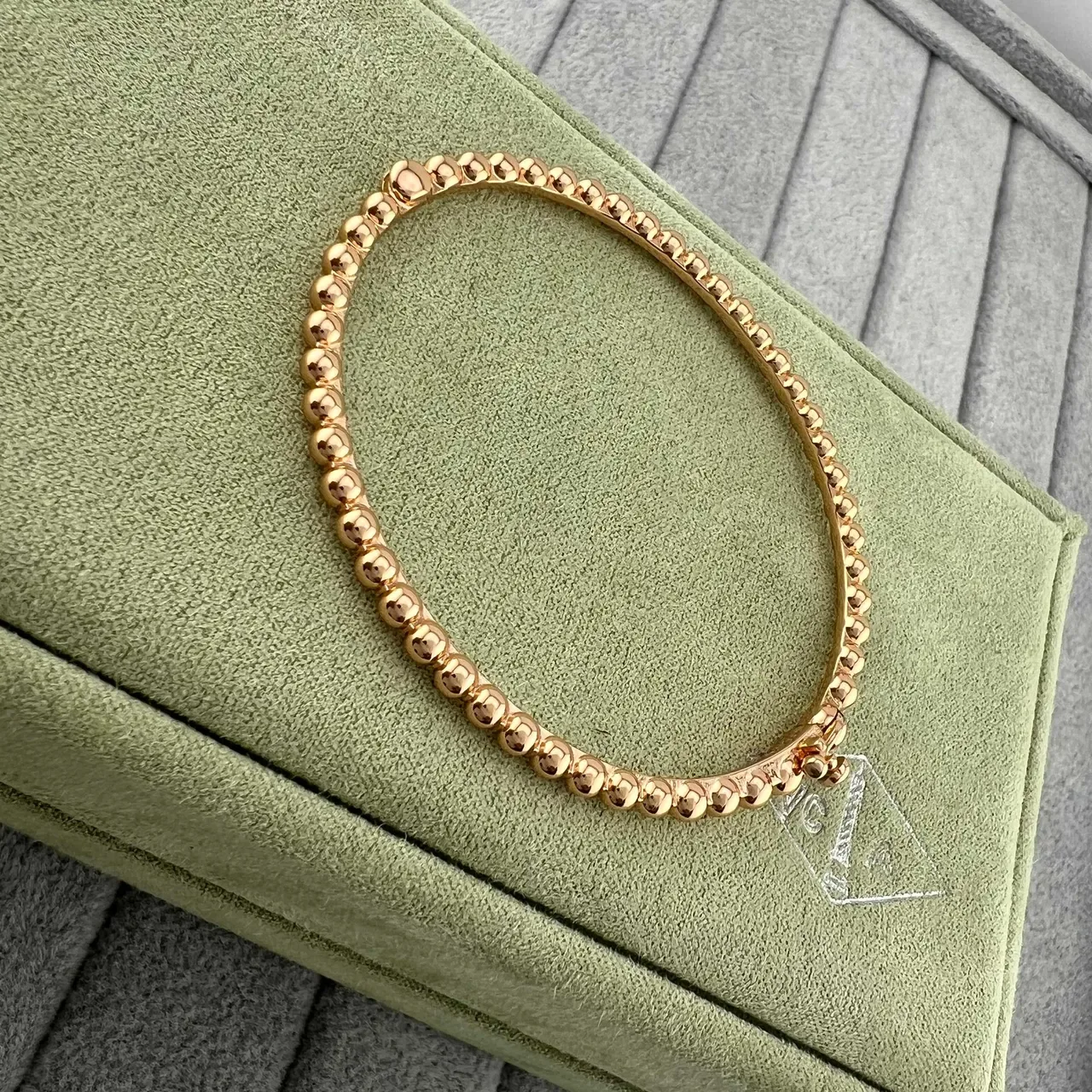 Gold Silver Beaded Bangle Bracelet 5