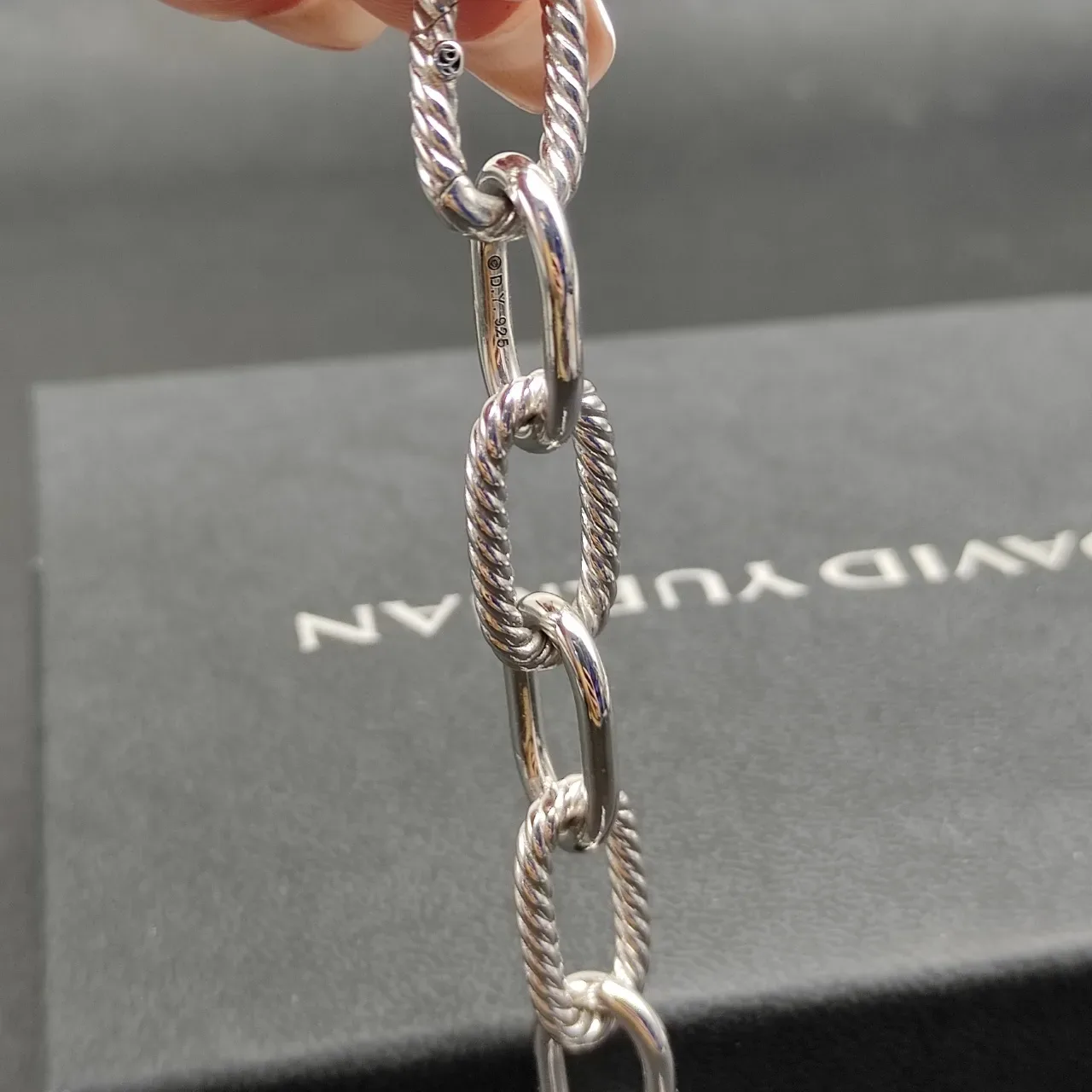 Gold Silver Chunky Oval Links Twisted Rope Detailing Bracelet 4