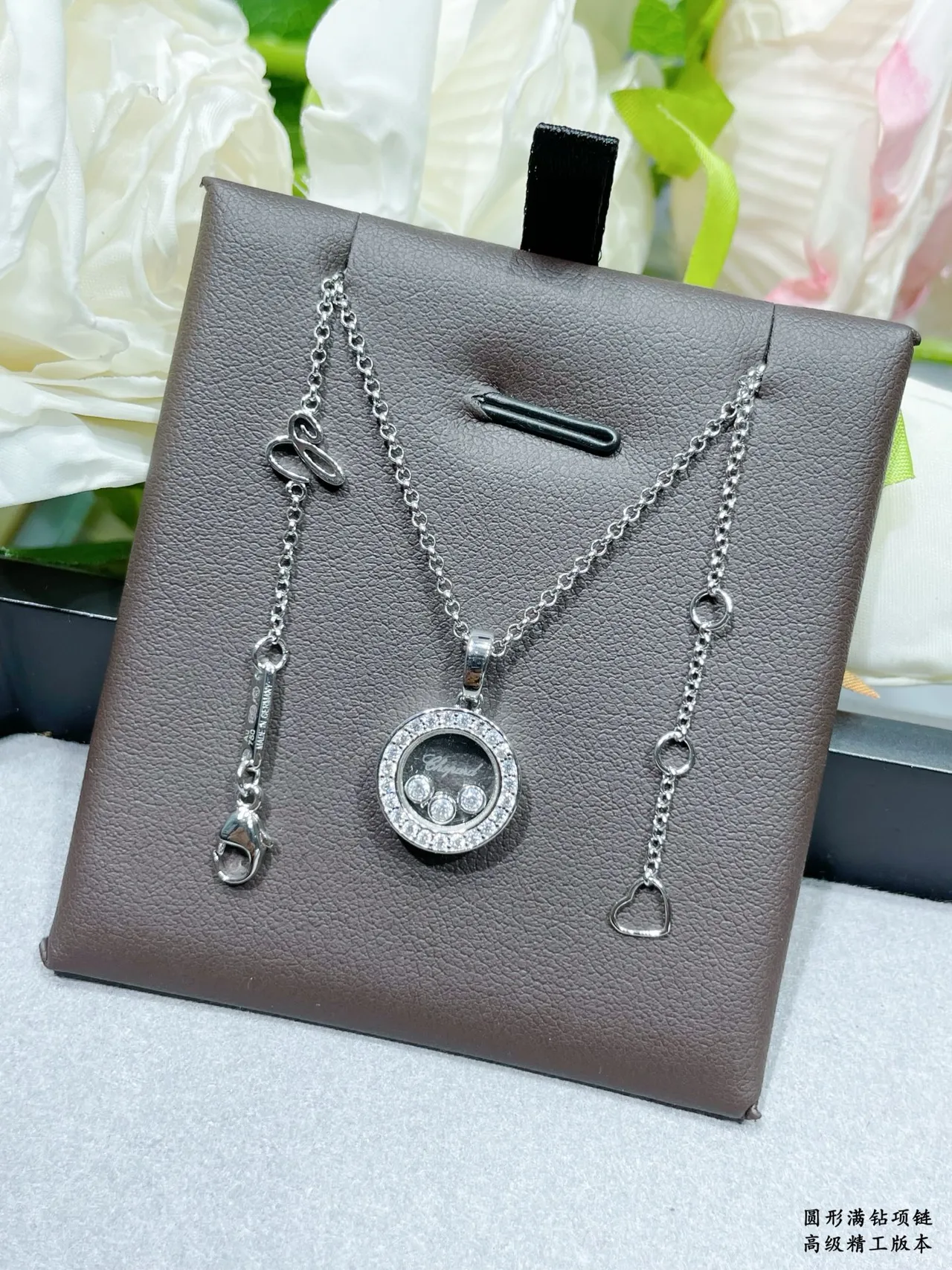 Gold Silver Circular Rotating Charm Pendant Pavé Diamond Bezel Necklace 3