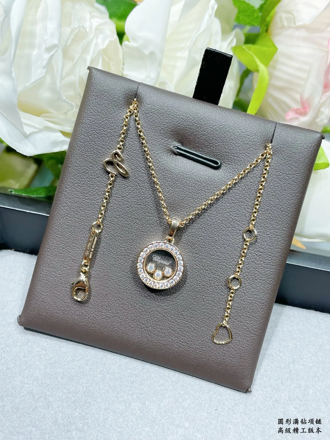 Gold Silver Circular Rotating Charm Pendant Pavé Diamond Bezel Necklace 4
