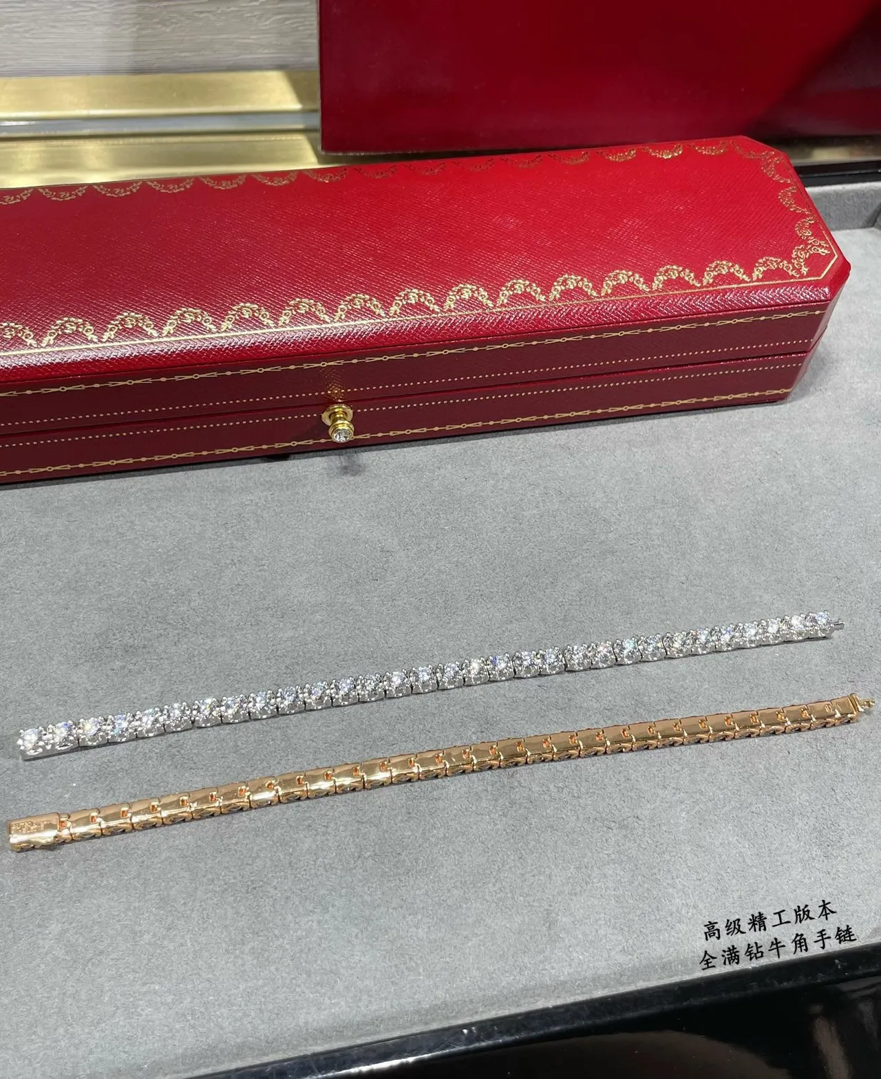 Gold Silver Full-Pavé Multi-Row Bracelet 6