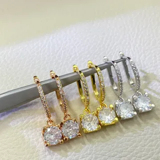 Gold Silver Hinged Hoop Pavé Band Earrings
