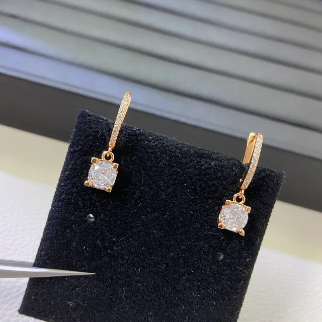 Gold Silver Hinged Hoop Pavé Band Earrings 3