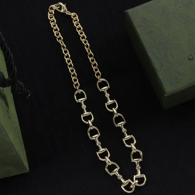 Gold Silver Horsebit-Link Chain Metal Necklace 2