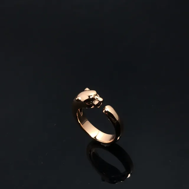 Gold Silver Open-Band Animal-Head Motif Ring 3