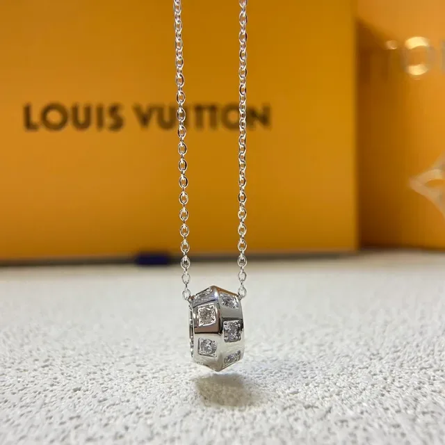 Gold Silver Rose Gold Barrel Charm Pavé Stone Necklaces 6