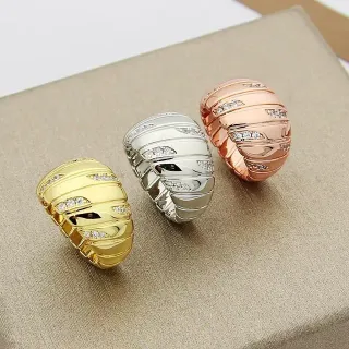 Gold Silver Rose Gold Pavé Multi-Band Chunky Rings