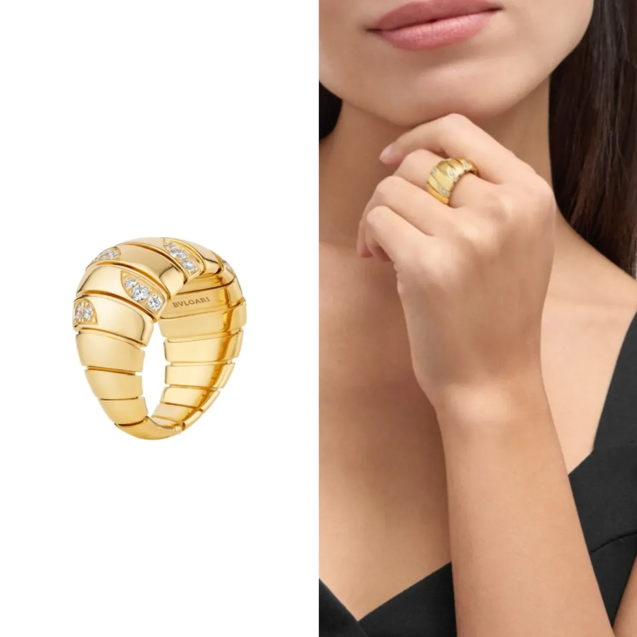 Gold Silver Rose Gold Pavé Multi-Band Chunky Rings 9