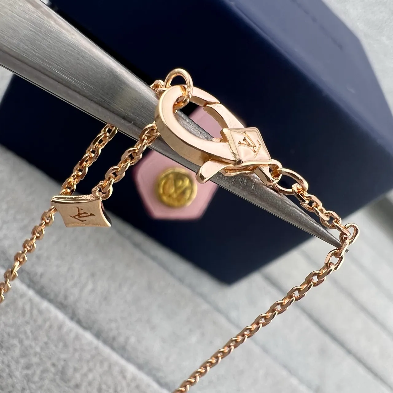 Gold-Tone Circular Pavé Quatrefoil Floral Pendant Necklaces 3