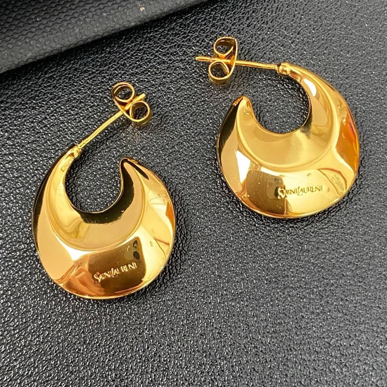 Gold-Tone Crescent Hoop Earrings 2