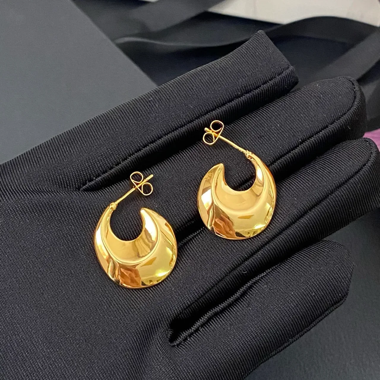 Gold-Tone Crescent Hoop Earrings 8