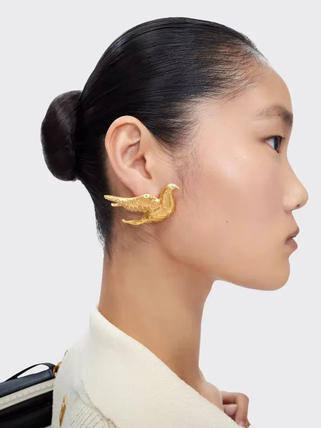 Gold-Tone Crystal Bird Brooches 2