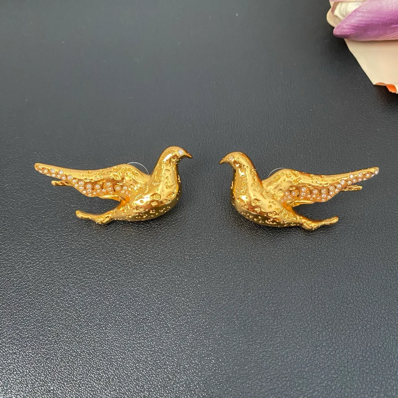 Gold-Tone Crystal Bird Brooches 4