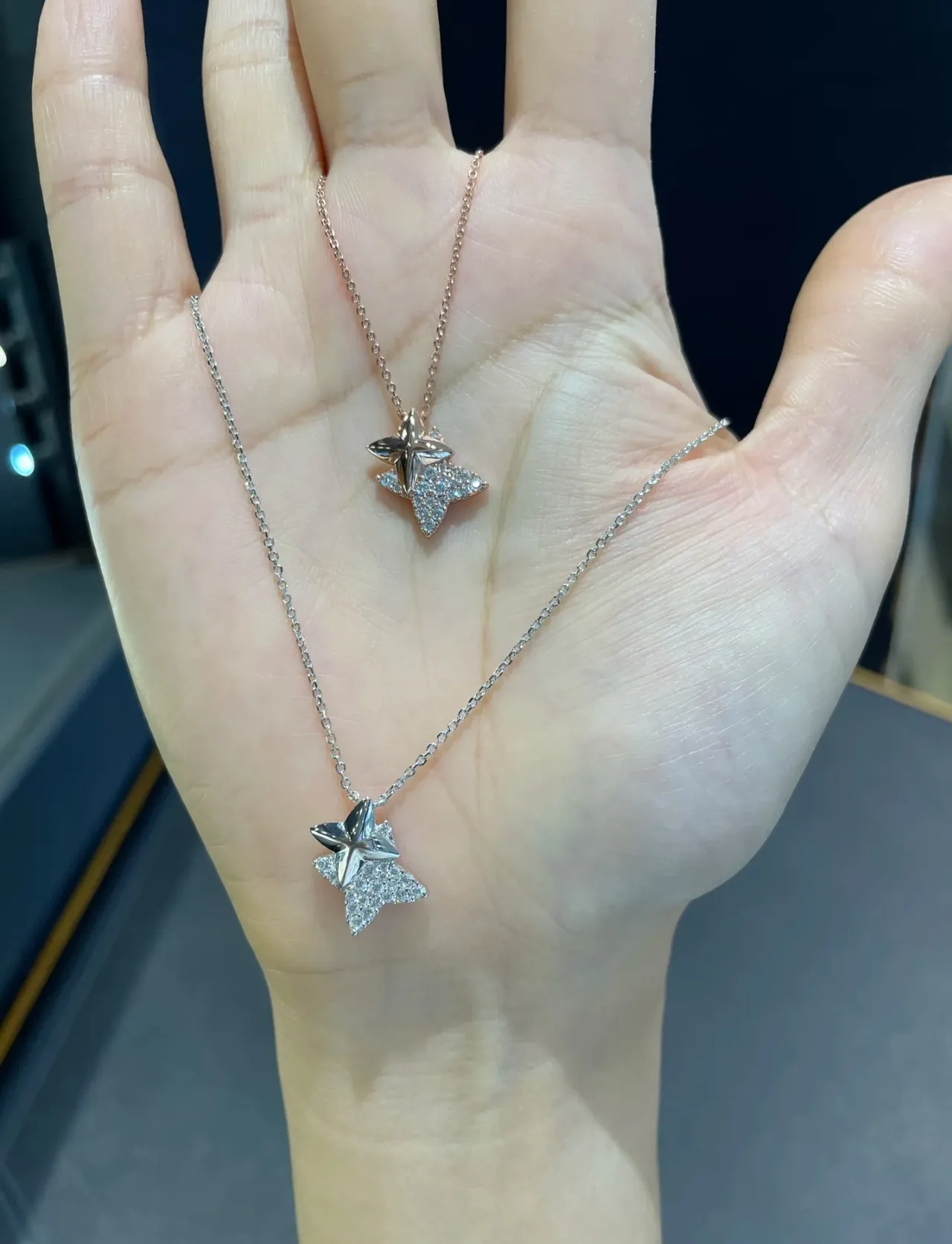 Gold-Tone Crystal Star Pendant Necklace 3