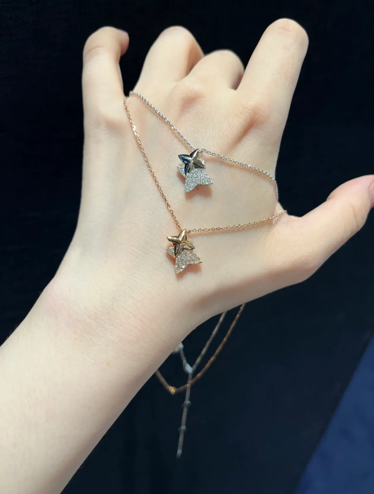 Gold-Tone Crystal Star Pendant Necklace 4