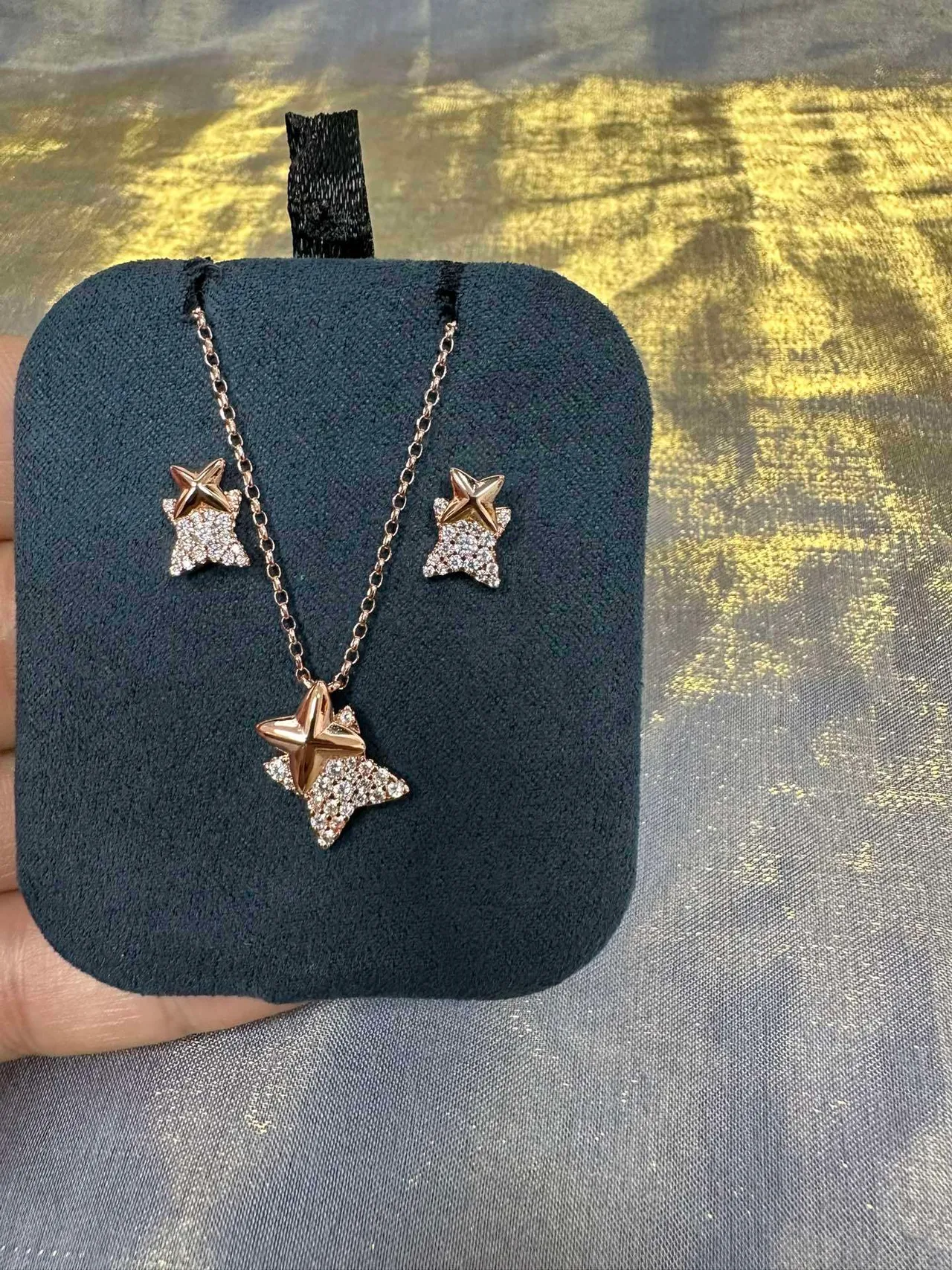 Gold-Tone Crystal Star Pendant Necklace 6