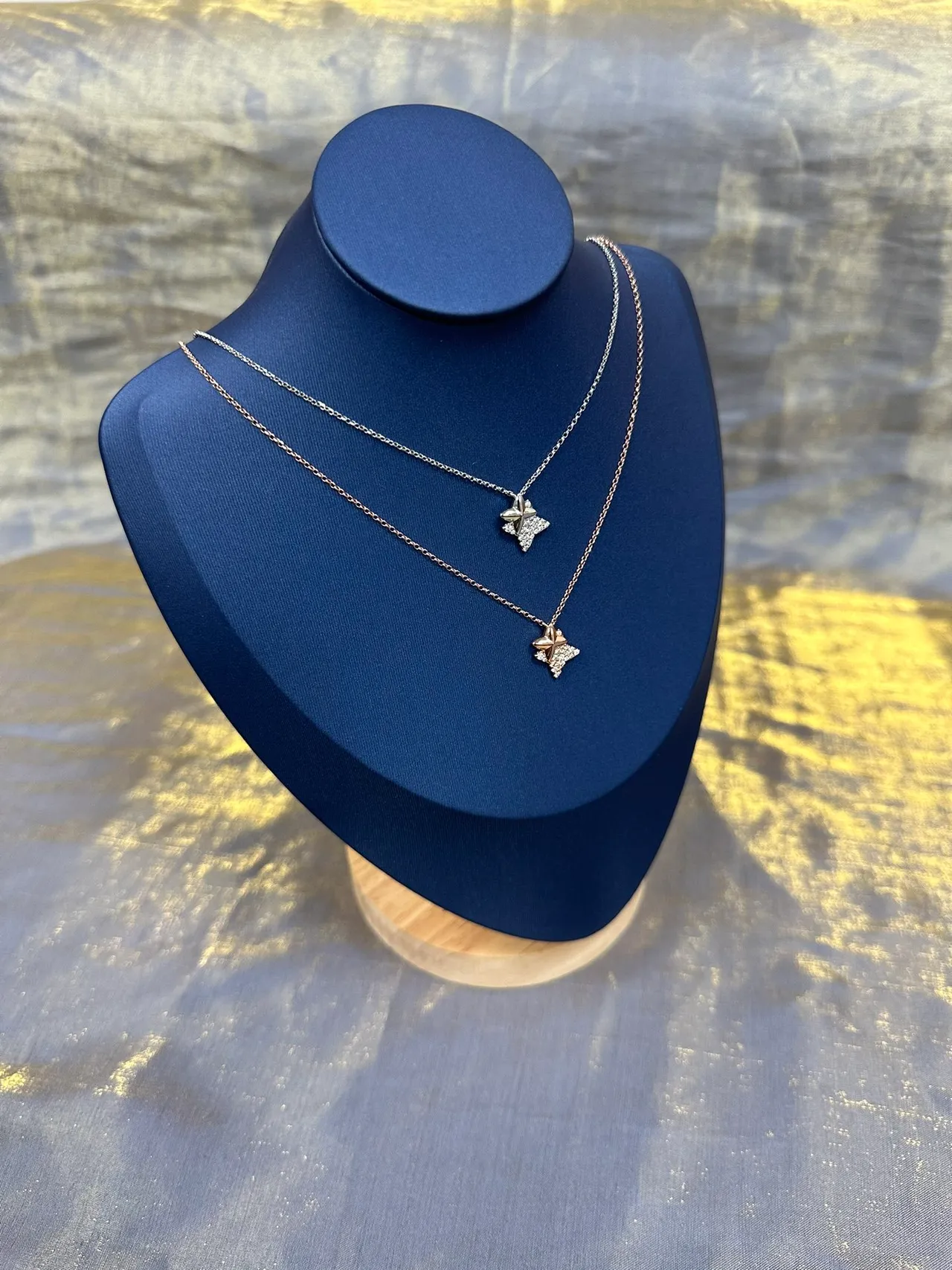 Gold-Tone Crystal Star Pendant Necklace 9