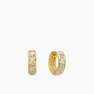 Gold-Tone Diamond-Set Twisted Rope and Geometric Hoop Earrings