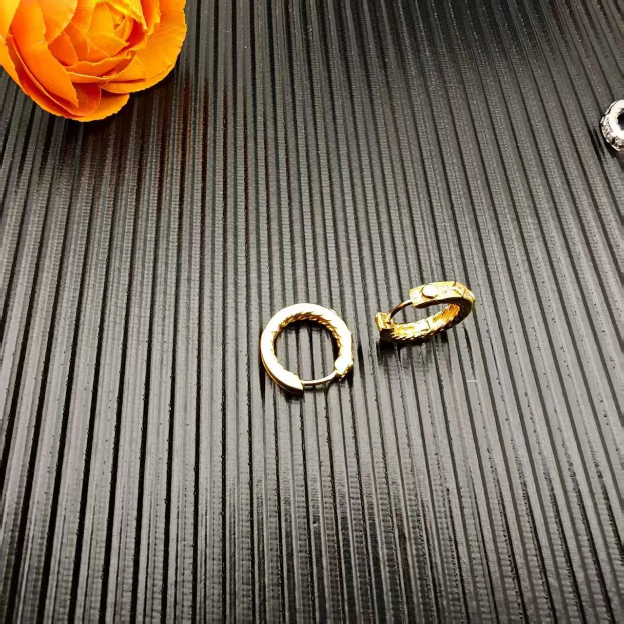 Gold-Tone Diamond-Set Twisted Rope and Geometric Hoop Earrings 4