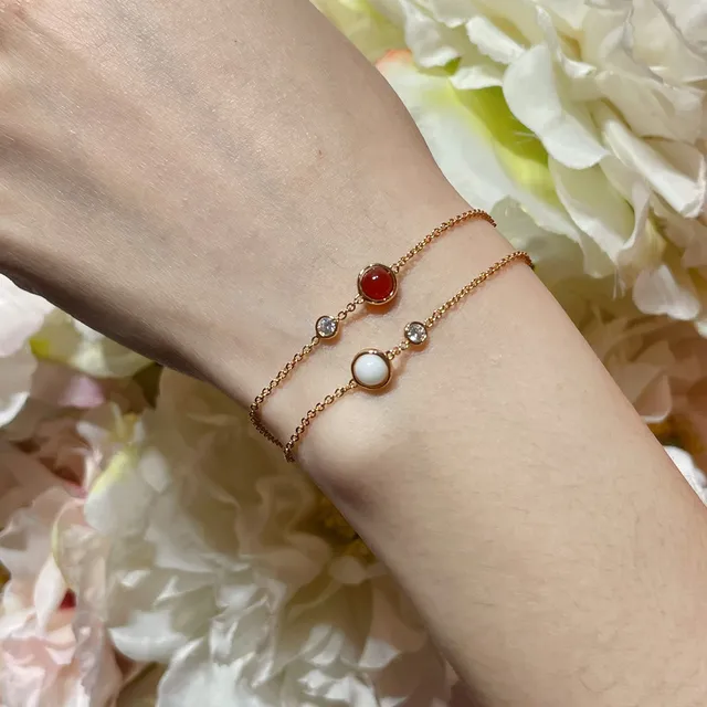 Gold-Tone Double-Chain Beaded Station Bracelet 9