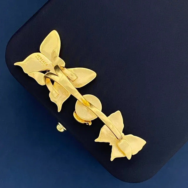 Gold-Tone Enamel and Crystal Butterfly Ladybug Medusa Motif Rings 3
