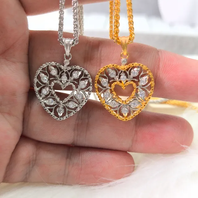 Gold-Tone Enamel Floral Quatrefoil Pendant Necklaces 4