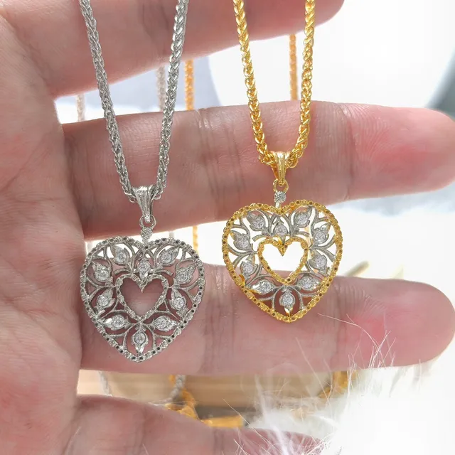 Gold-Tone Enamel Floral Quatrefoil Pendant Necklaces 5