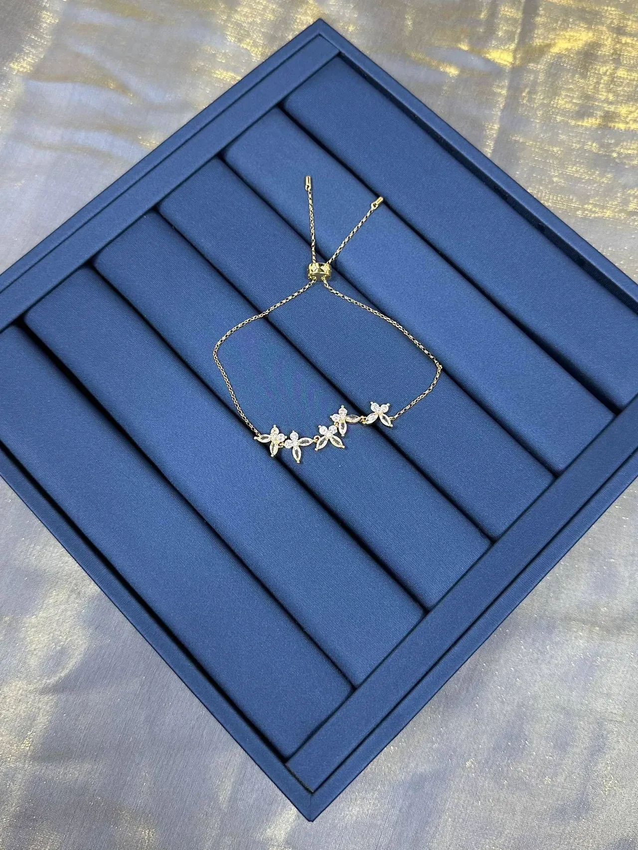 Gold-Tone Floral Pendant Adjustable Chain Necklace 6