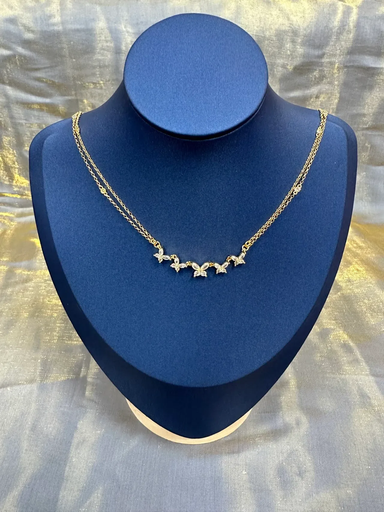 Gold-Tone Floral Pendant Adjustable Chain Necklace 7