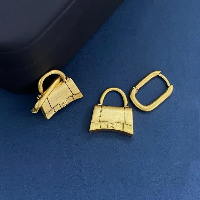 Gold-Tone Padlock Hoop Earrings 2