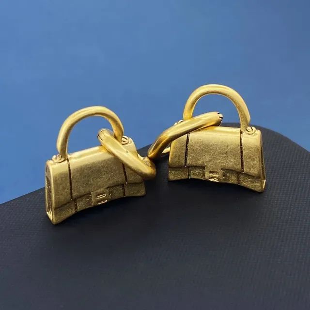Gold-Tone Padlock Hoop Earrings 5