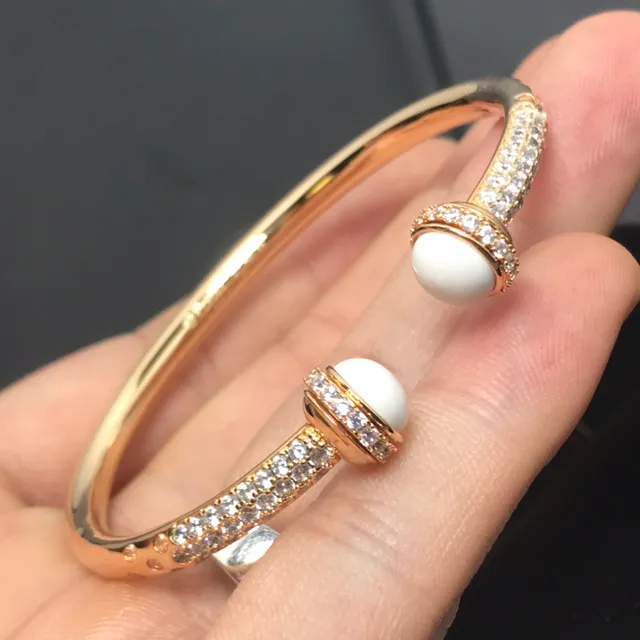 Gold-Tone Pavé Crystal Cabochon Gemstone Multi-Stone Bangle Bracelets 5