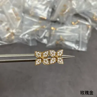 Gold-Tone Pavé Flower Stud Earrings