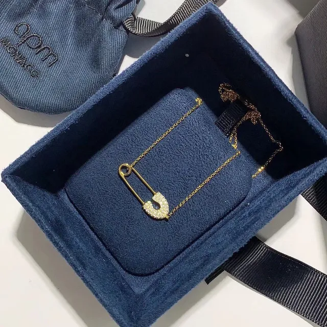 Gold-Tone Pavé Safety Pin and Bar Pendant Necklaces 4