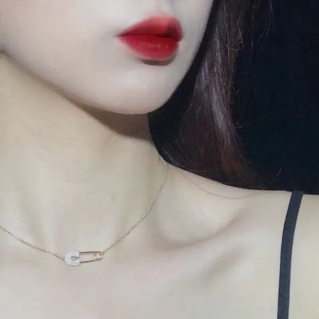 Gold-Tone Pavé Safety Pin and Bar Pendant Necklaces 8