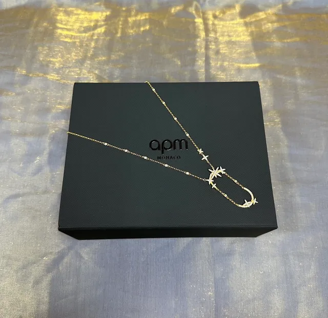 Gold-Tone Star Motif Pavé Necklace 5