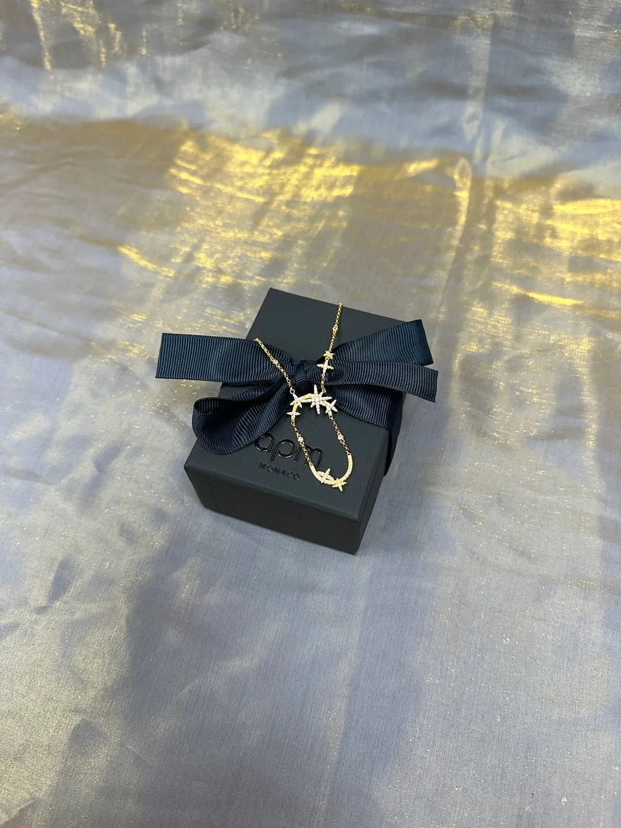 Gold-Tone Star Motif Pavé Necklace 6