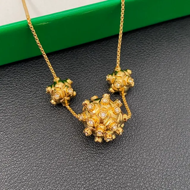 Gold-Tone Textured Triple Pendant Necklace 5