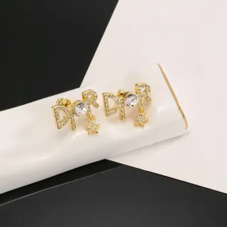 Gold Transparent Crystal-Encrusted Earrings