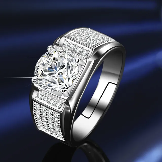 GRA Moissanite Solitaire Silver White Six-Prong Setting Ring 4