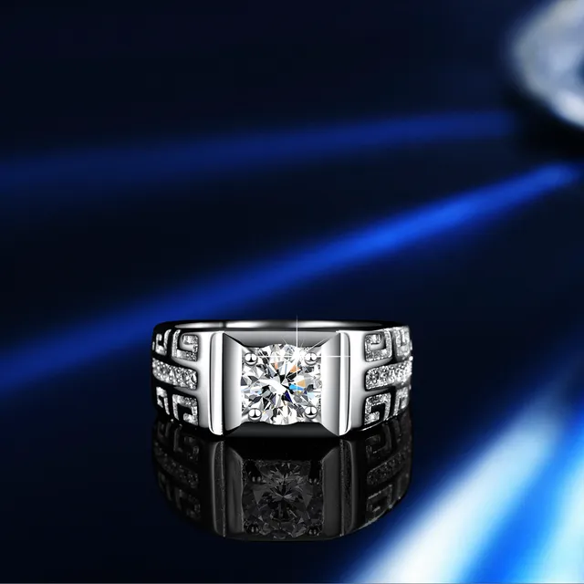 GRA Moissanite Solitaire Silver White Six-Prong Setting Ring 21