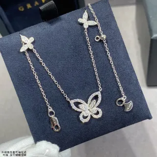 Graff 五只蝴蝶 银白色 Pavé-Set 吊坠设计项链